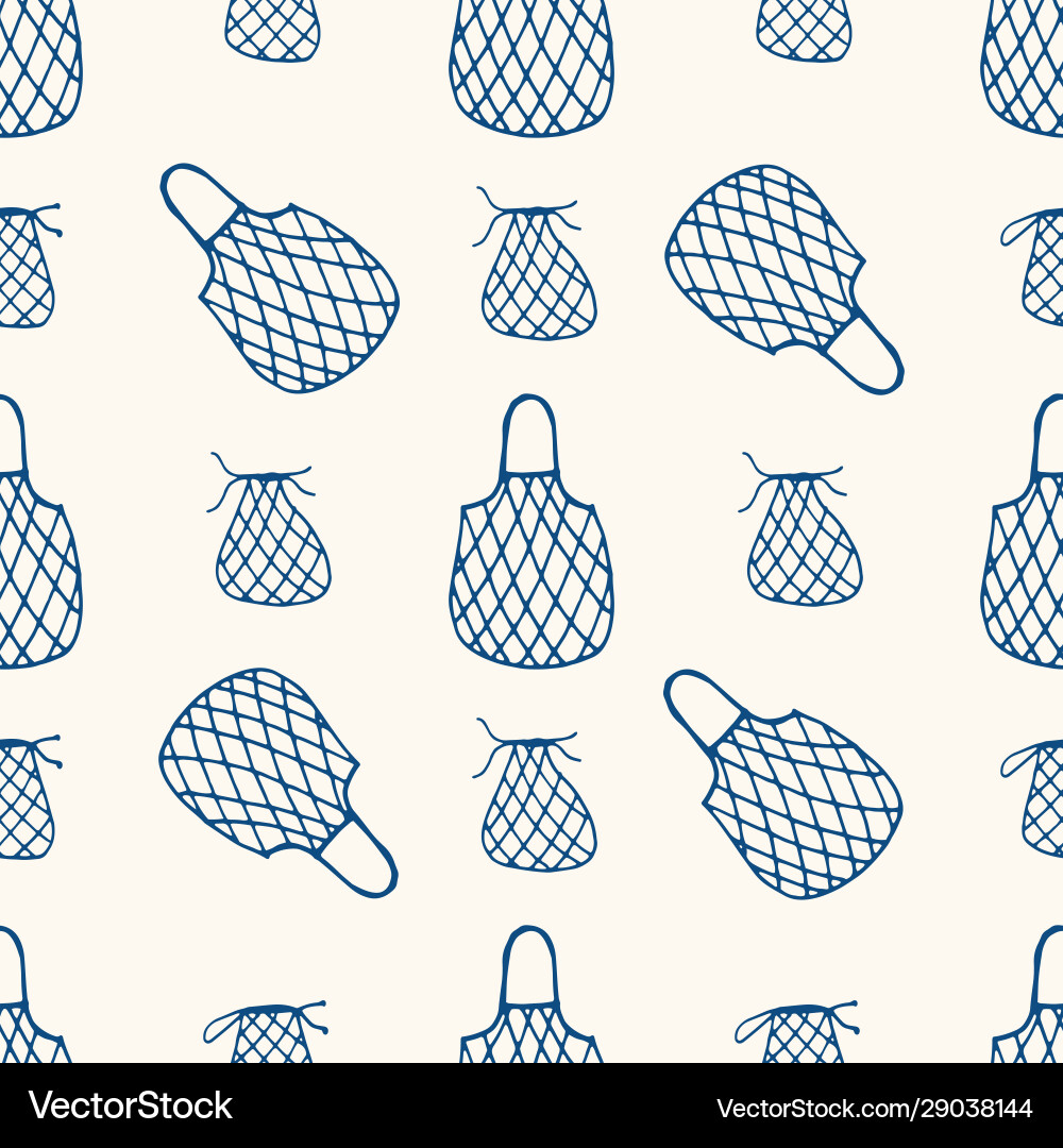 Seamless pattern with reusable mesh bags Seamless pattern with reusable mesh bags vector image