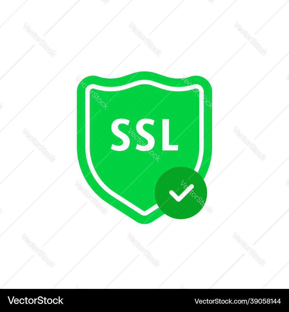 Secure SSL Shield with Checkmark vector image