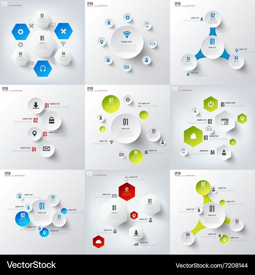 Set with infographics data and information Vector Image