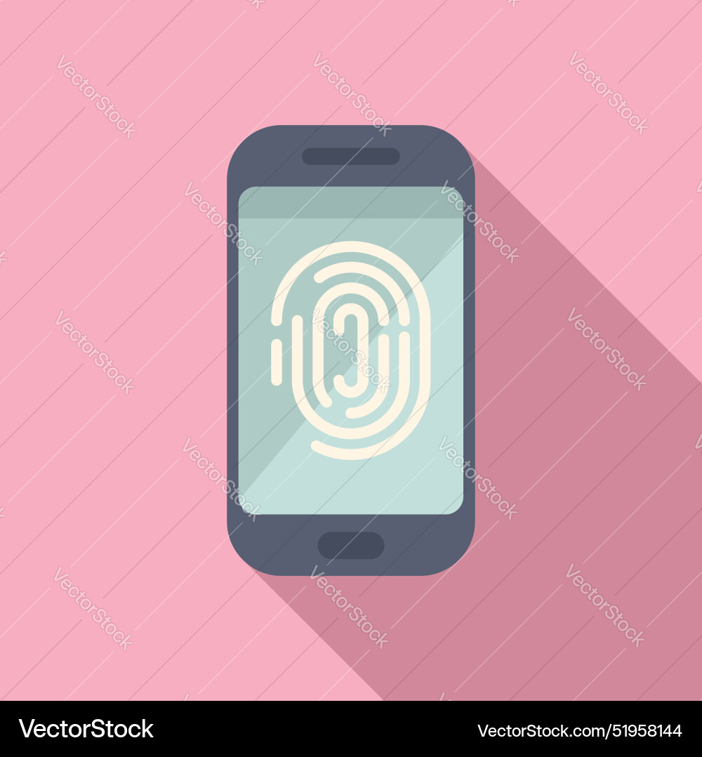 Smartphone scanning fingerprint for user Smartphone scanning fingerprint for user vector image