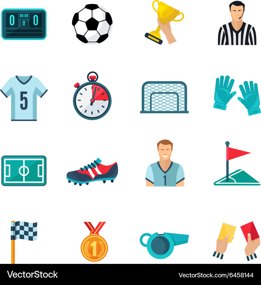 Soccer Icon Set - Sports & Game Vector Image