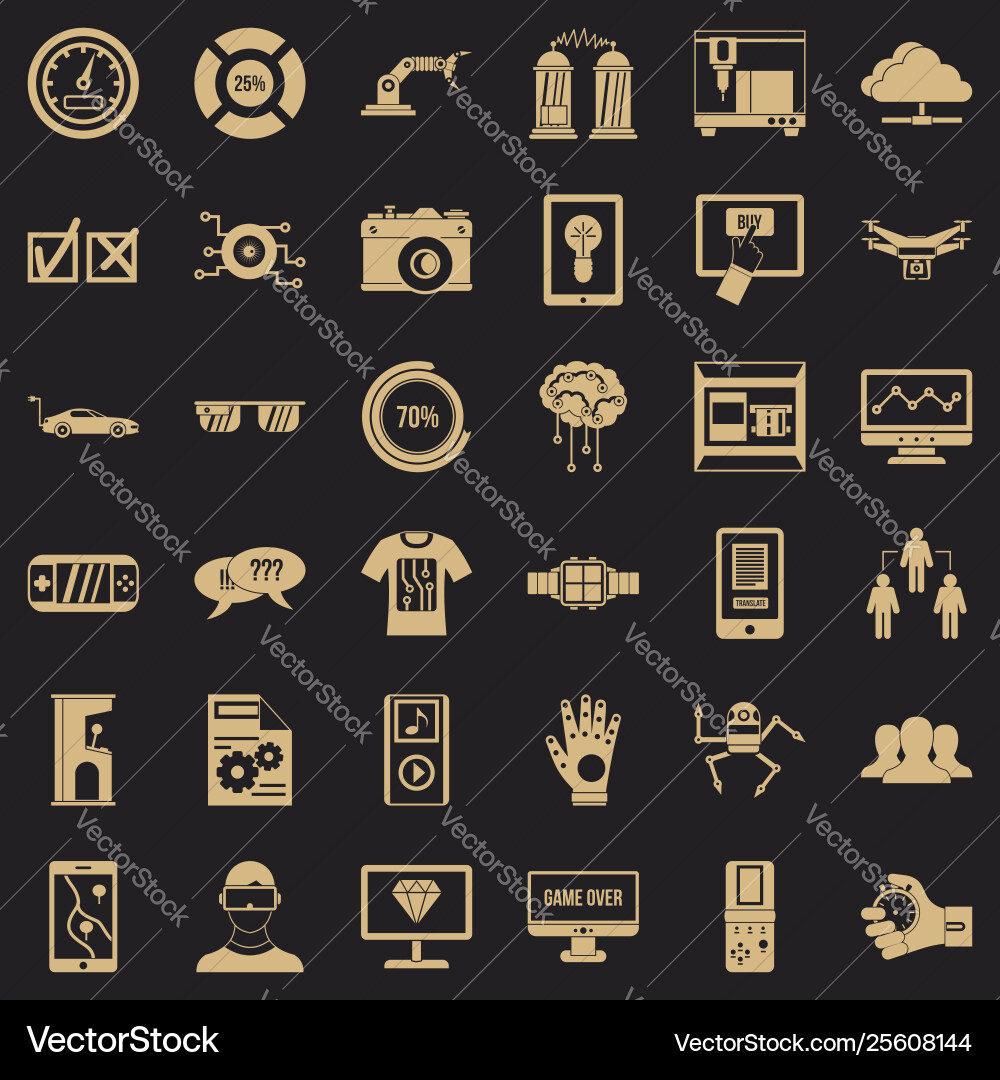 Touching icons set simple style Touching icons set simple style vector image
