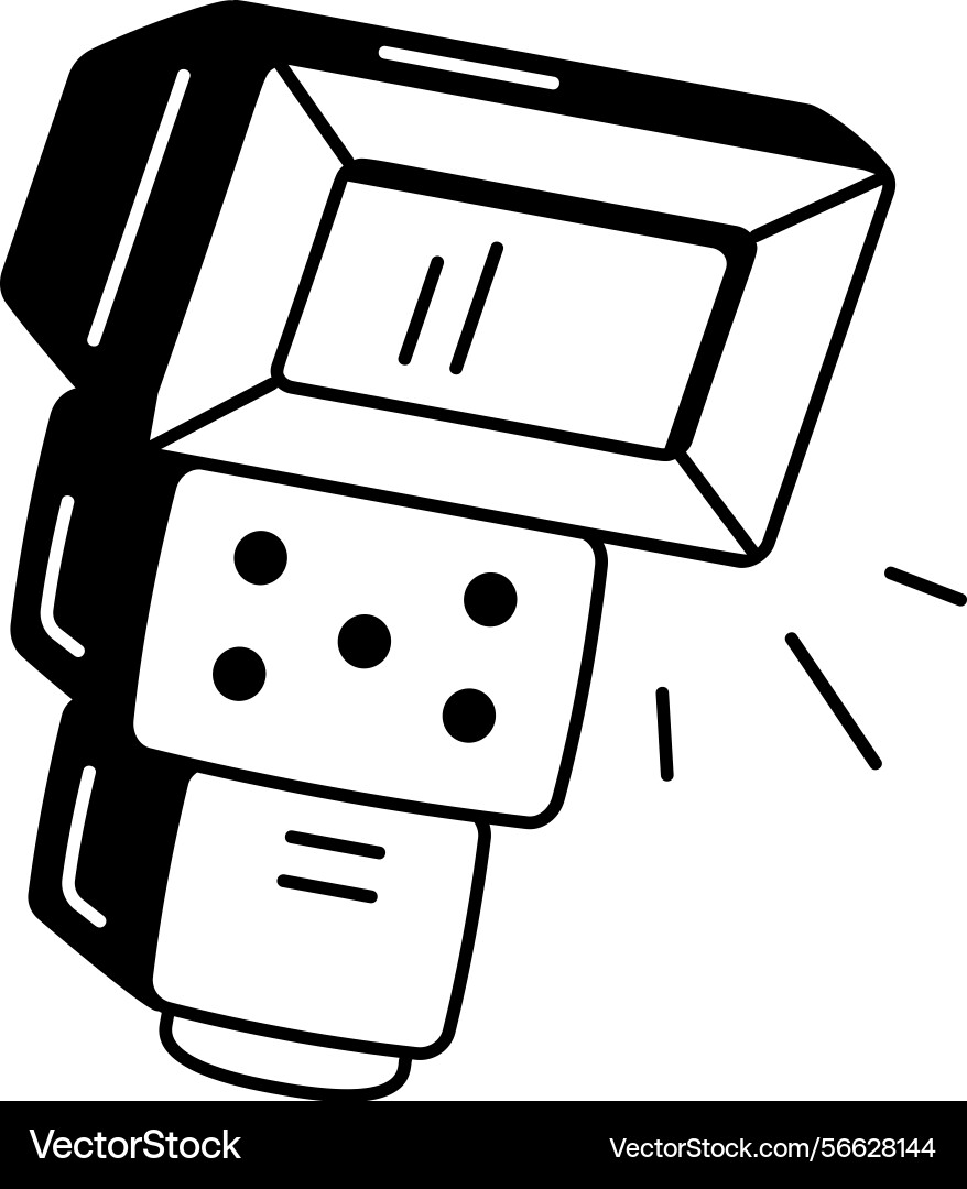 Weba hand drawn style icon showing a strobe light vector image