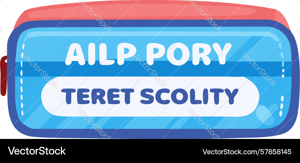 Blue pouch with text label customizable storage Vector Image