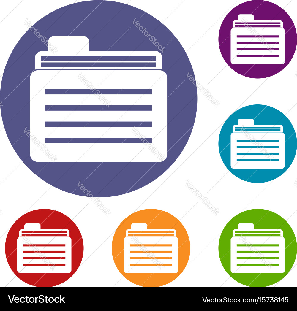 File folder icons set vector image