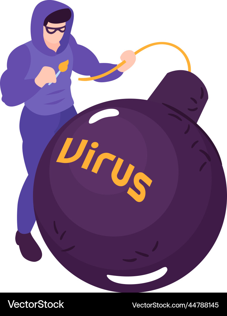 Hacker Virus Bomb Icon Vector Image