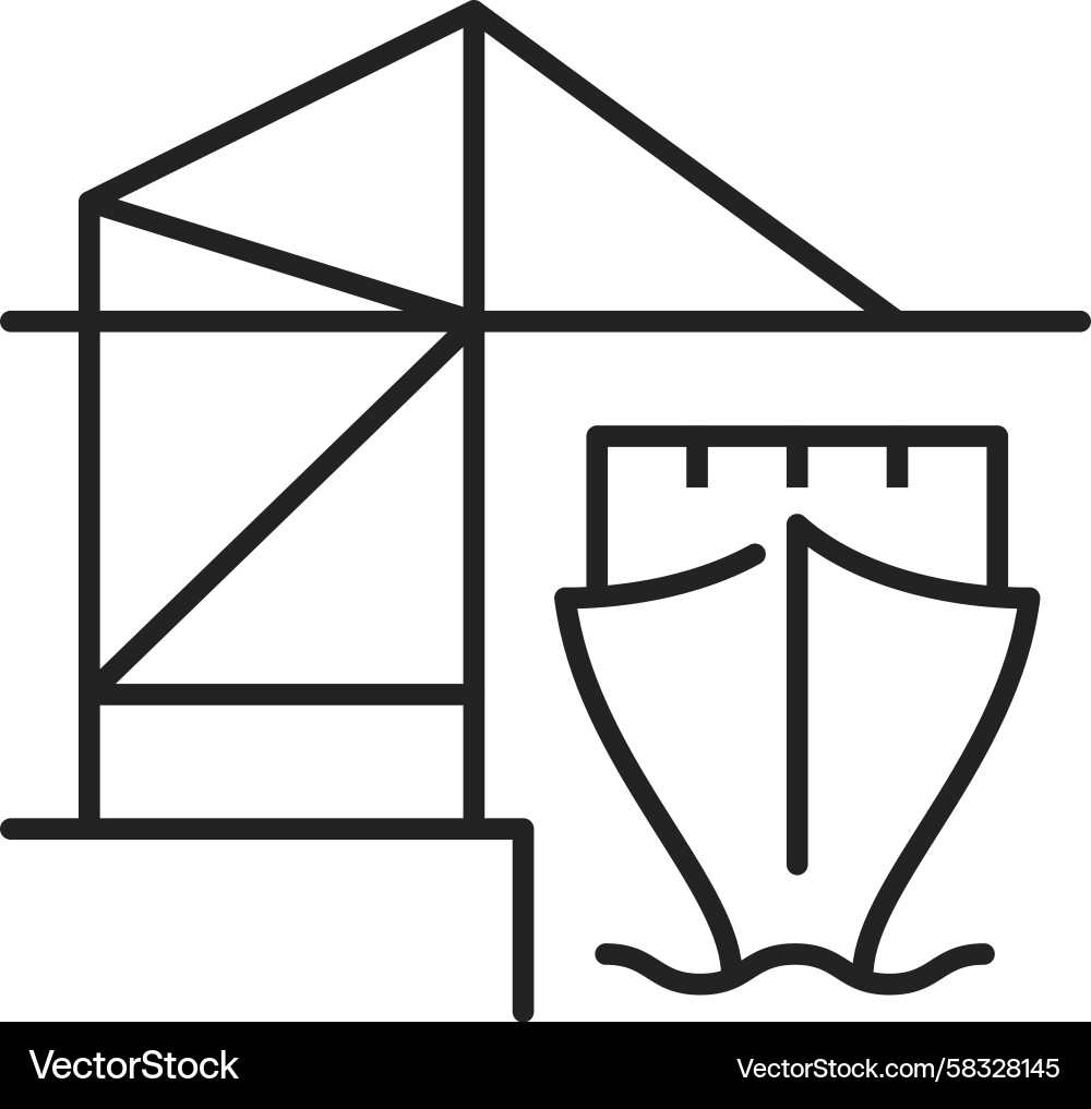 Port Loading and Unloading Operations Vector Image