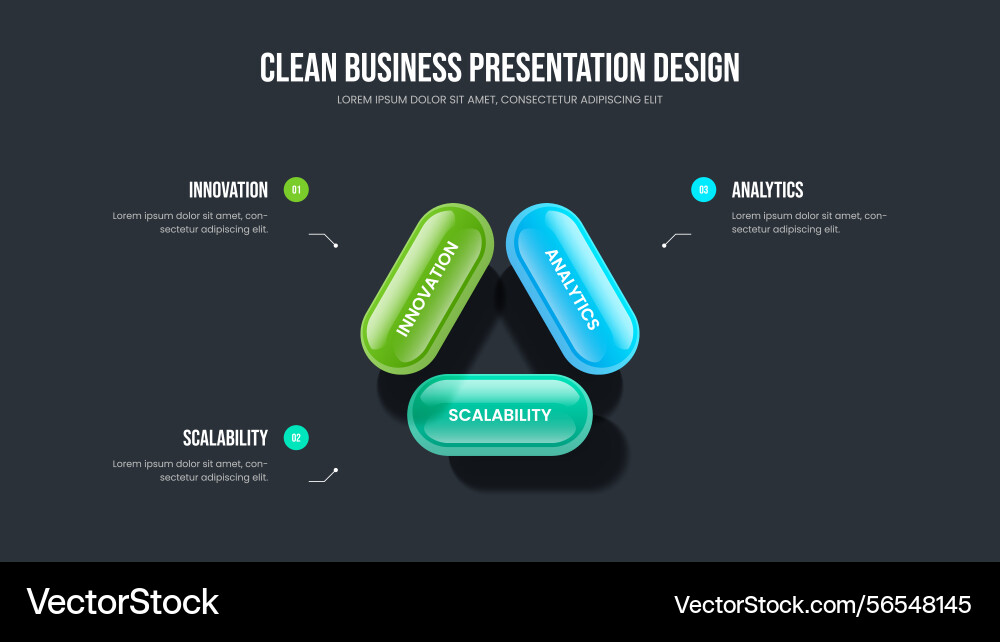 Project launch 3 step diagram slideshow layout Project launch 3 step diagram slideshow layout vector image