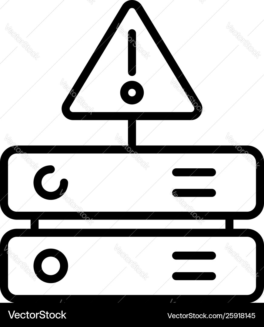 Server firewall icon outline style Vector Image