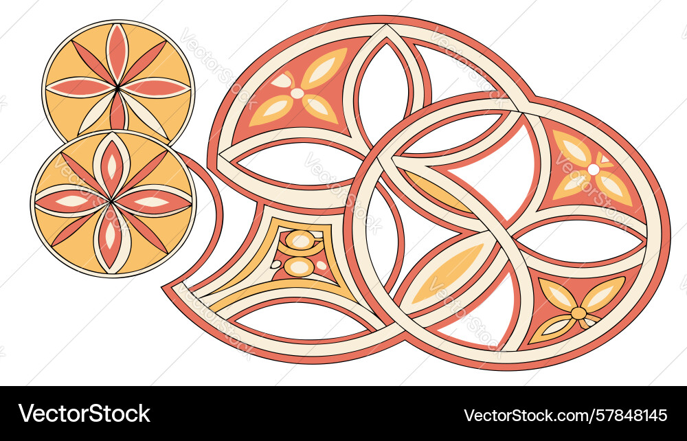 Set of abstract circular geometric patterns vector image