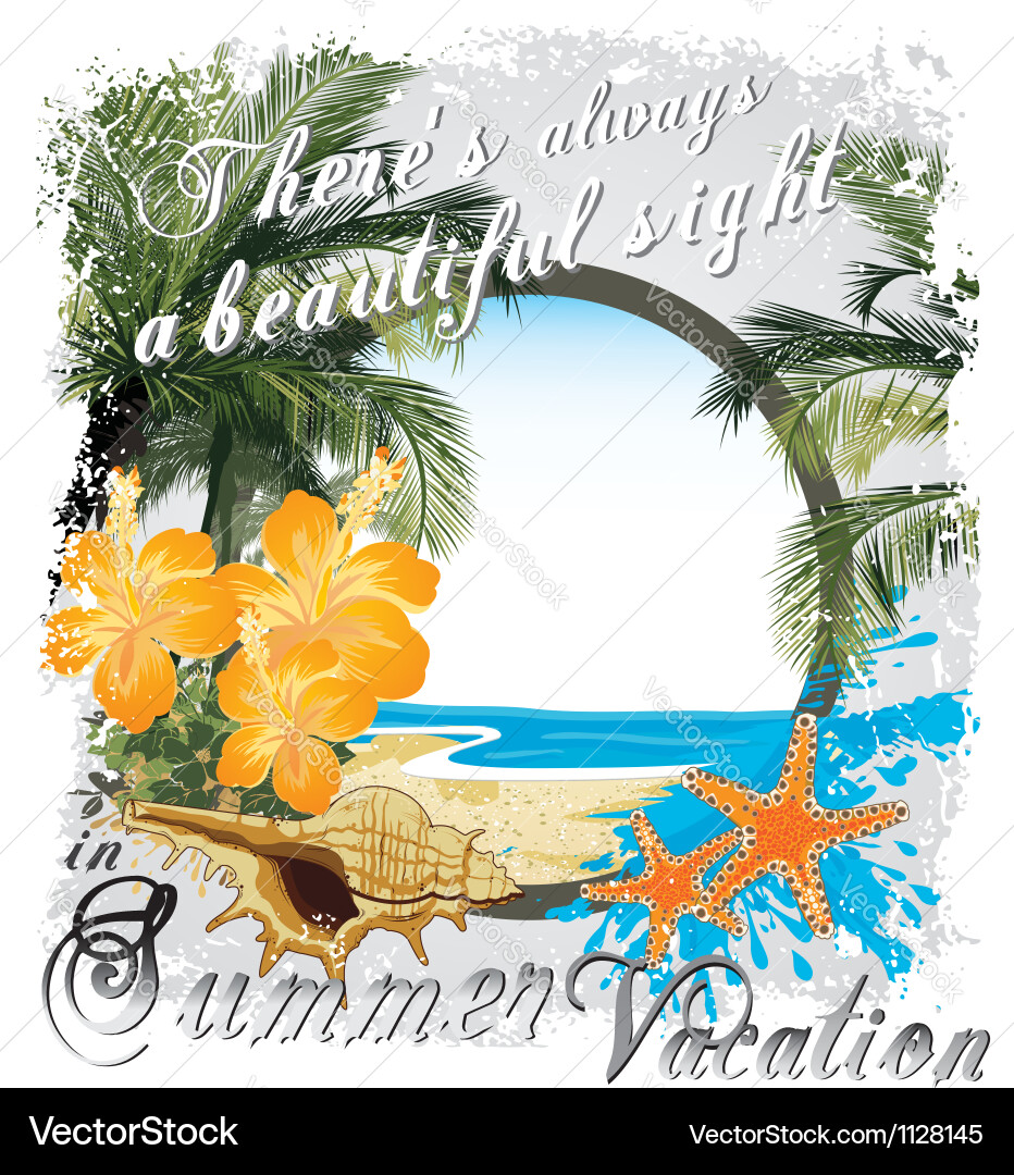 Tropical Summer Beach Frame Vector Image