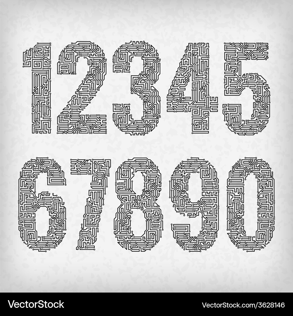 Circuit Digit PCB Pattern vector image
