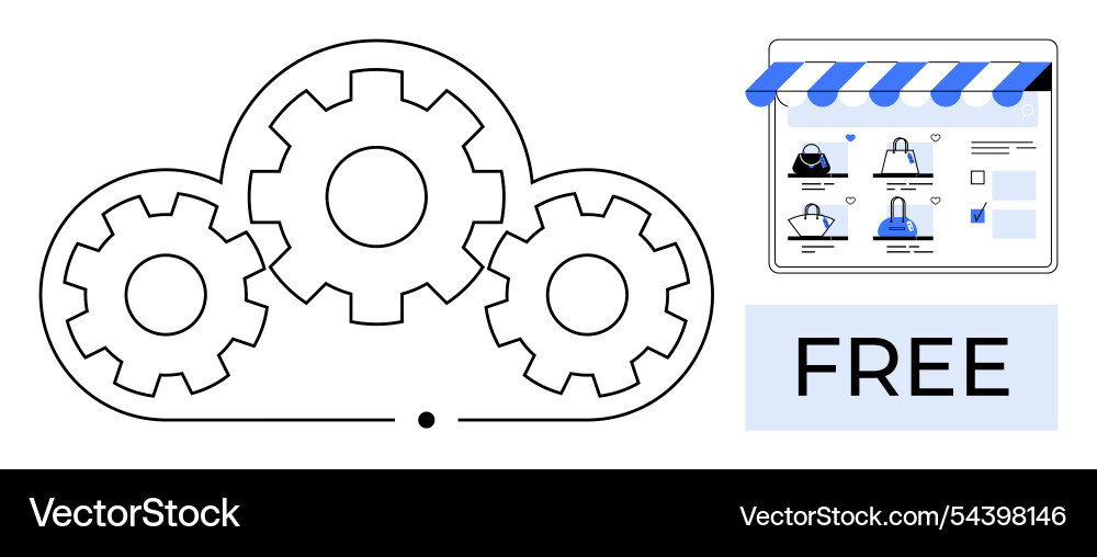 Cloud computing with integrated e-commerce store Cloud computing with integrated e-commerce store vector image