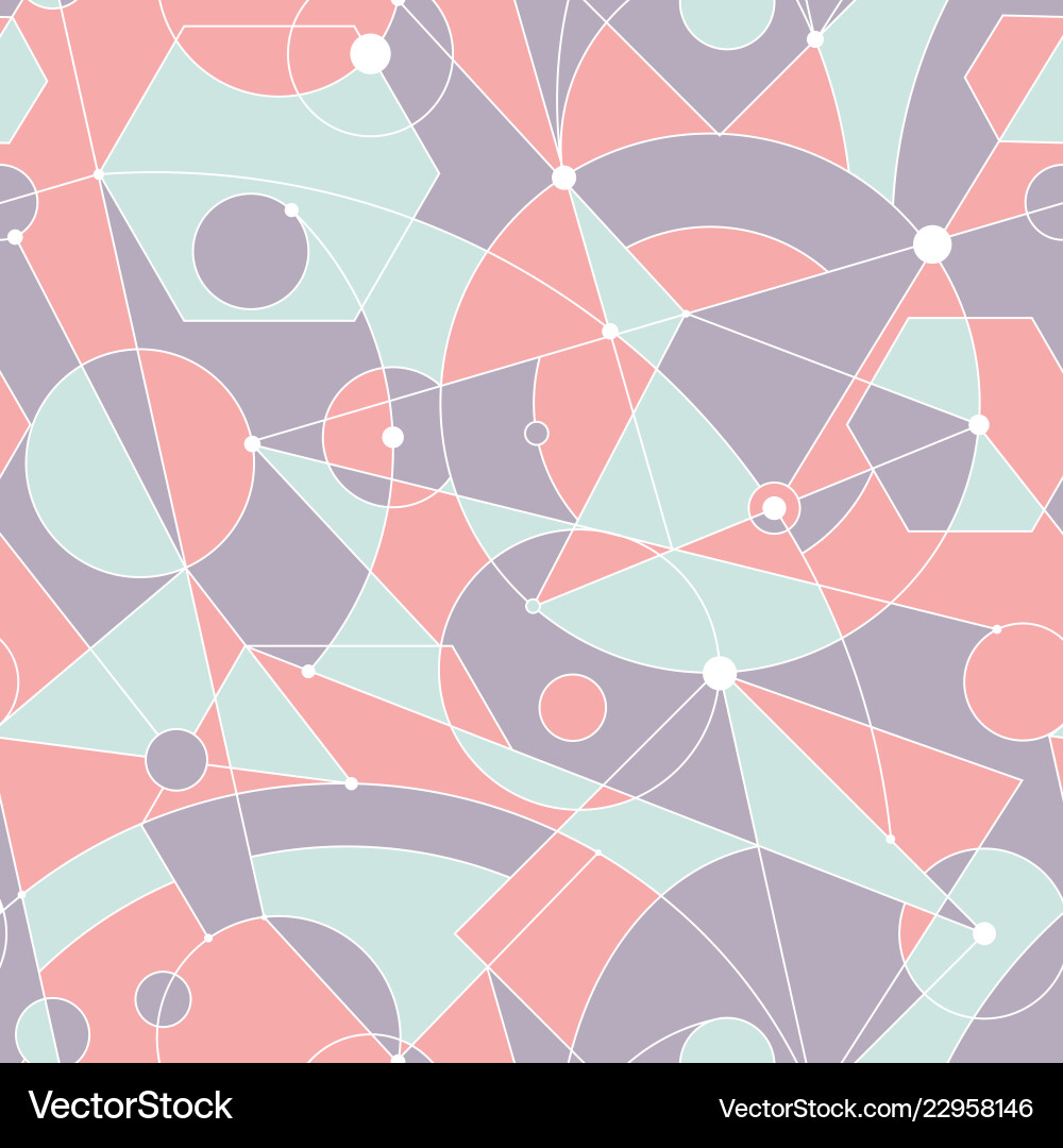 Grid seamless pattern with random geometric Grid seamless pattern with random geometric vector image