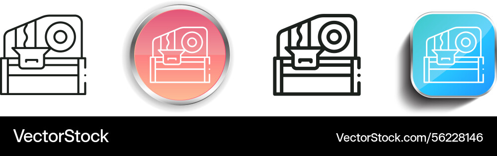 Meat slicer icon thin linear regular and button Meat slicer icon thin linear regular and button Vector Image