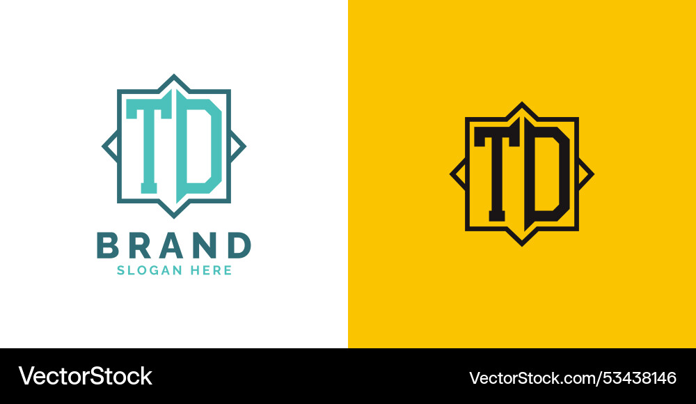 Modern td monogram logo design initial letter Modern td monogram logo design initial letter Vector Image