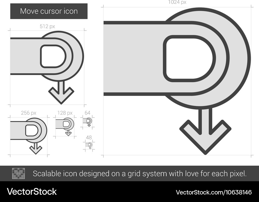 Move cursor line icon Vector Image