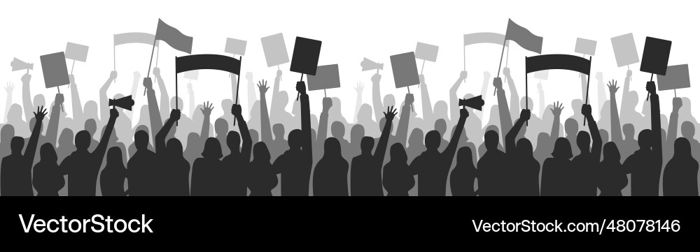 Protest Demonstration Crowd Royalty Free Vector Image