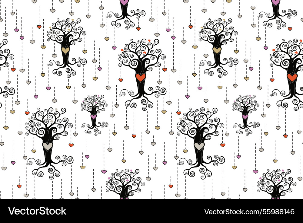 Seamless pattern with trees vector image