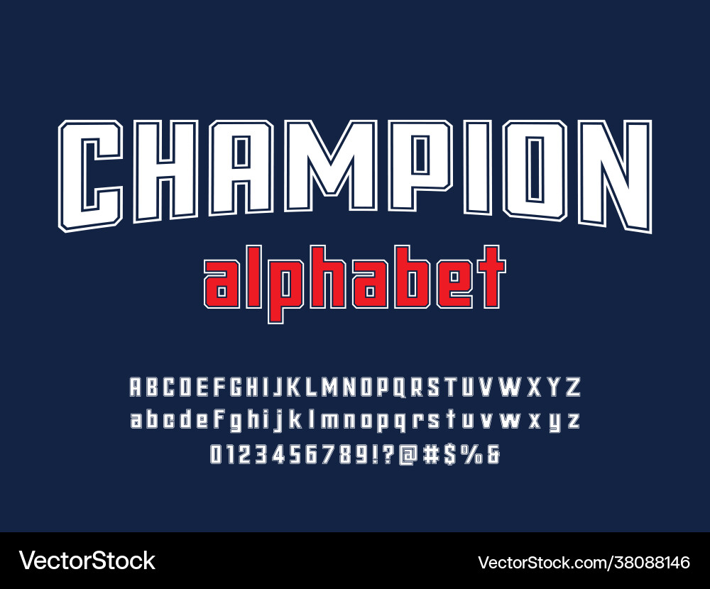 Sports Alphabet & Lettering Font Vector Image