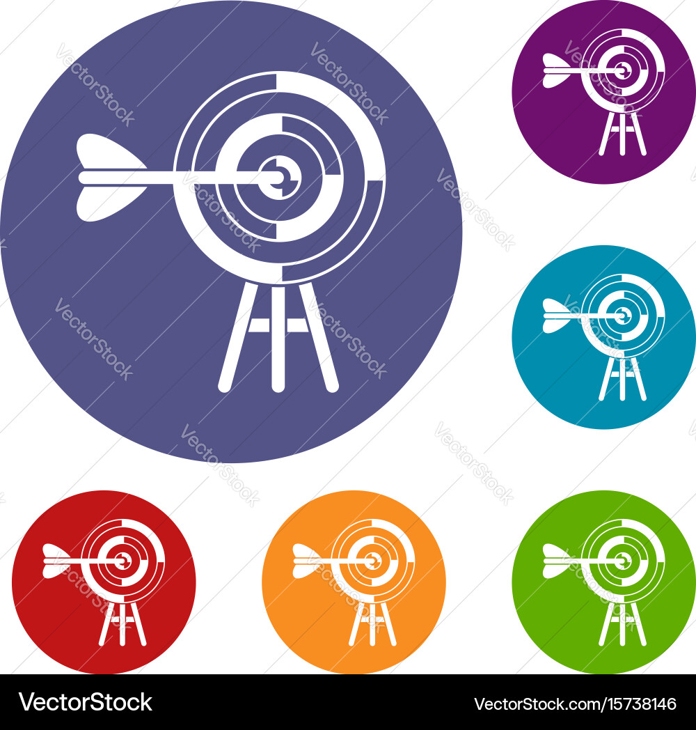 Target with an arrow icons set vector image
