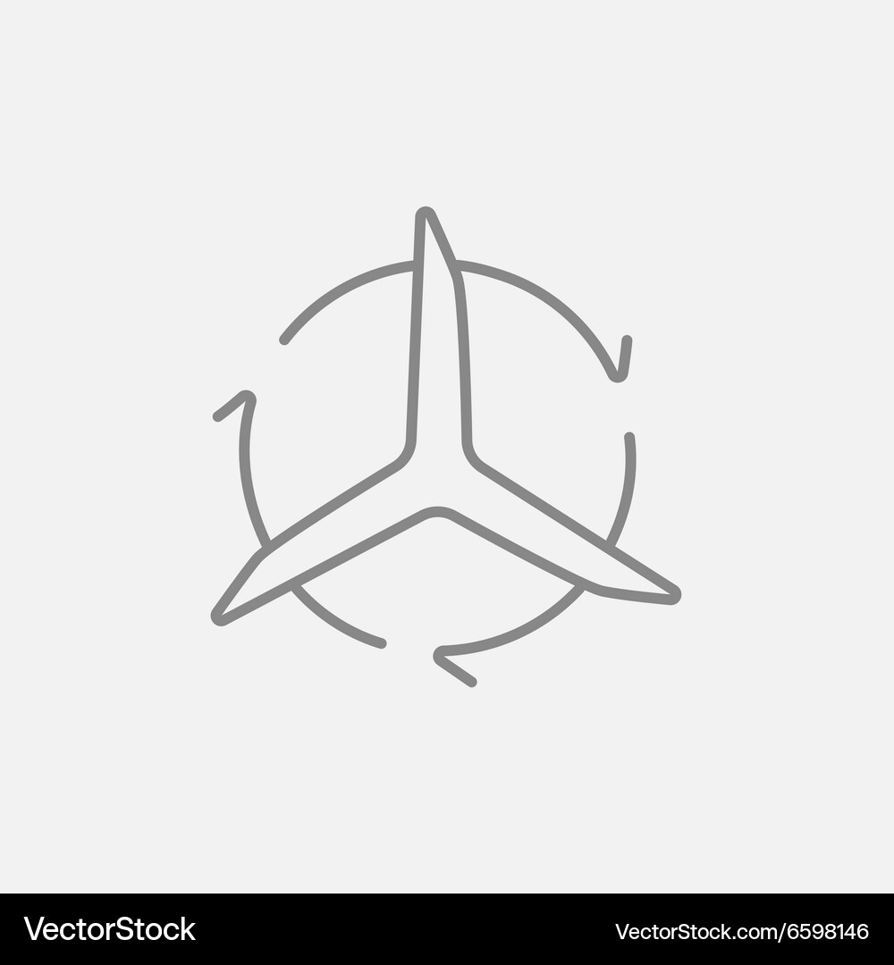 Windmill with arrows line icon Vector Image