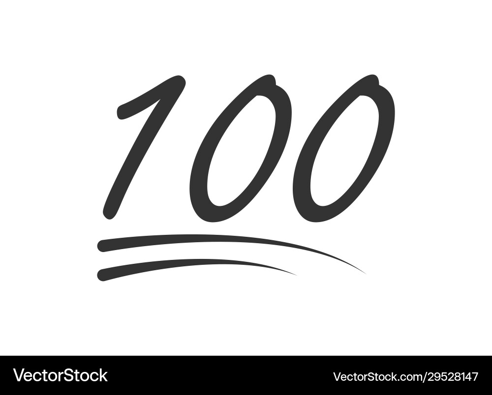 100 - hundred number icon symbol isolated Vector Image
