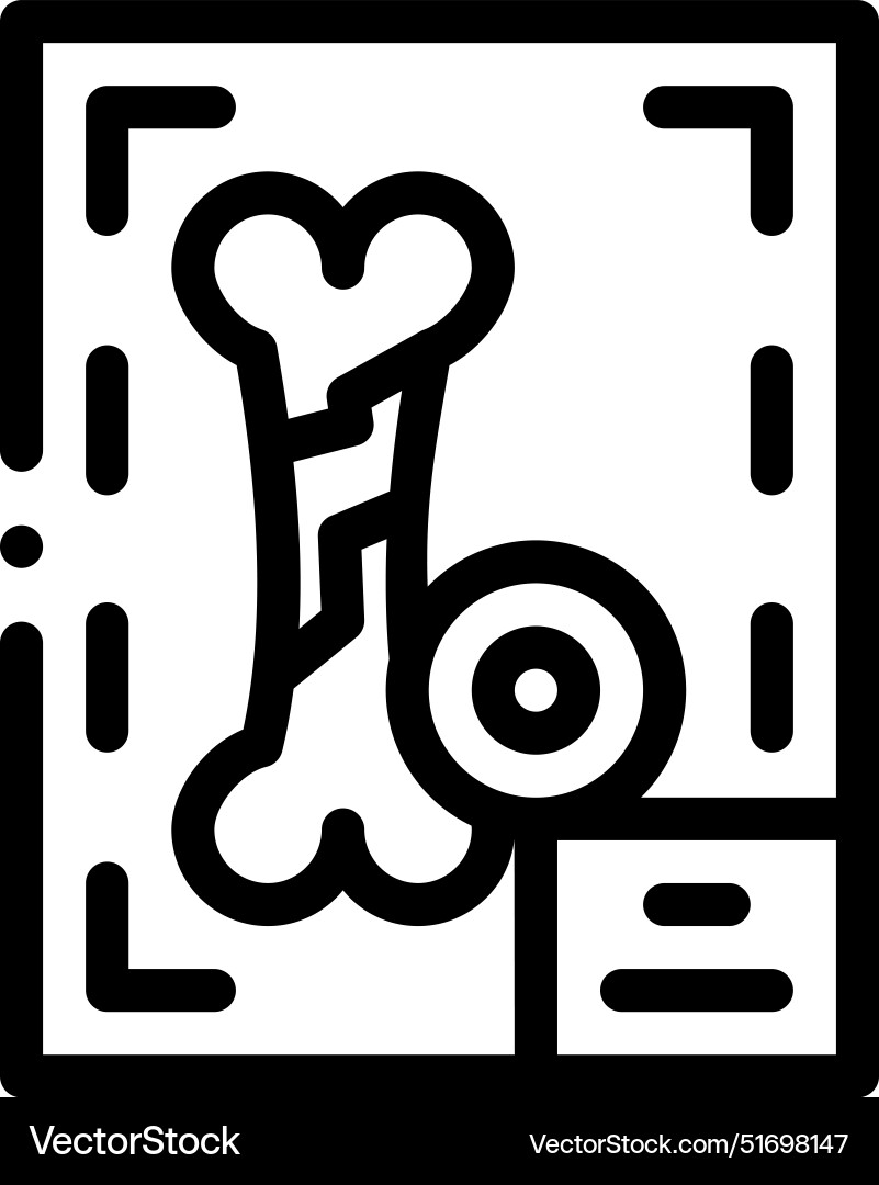 Broken bone icon thin linear style design Vector Image