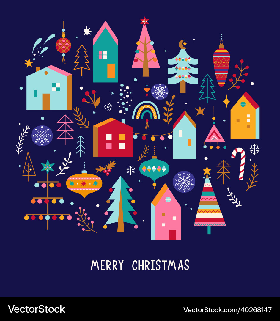 Christmas Festive Card vector image