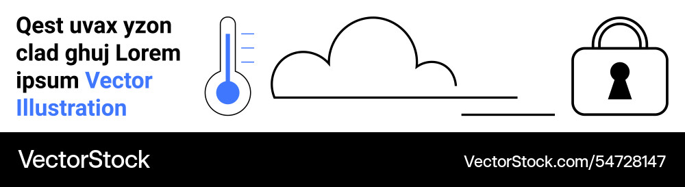 Cloud security and temperature monitoring concept Cloud security and temperature monitoring concept vector image