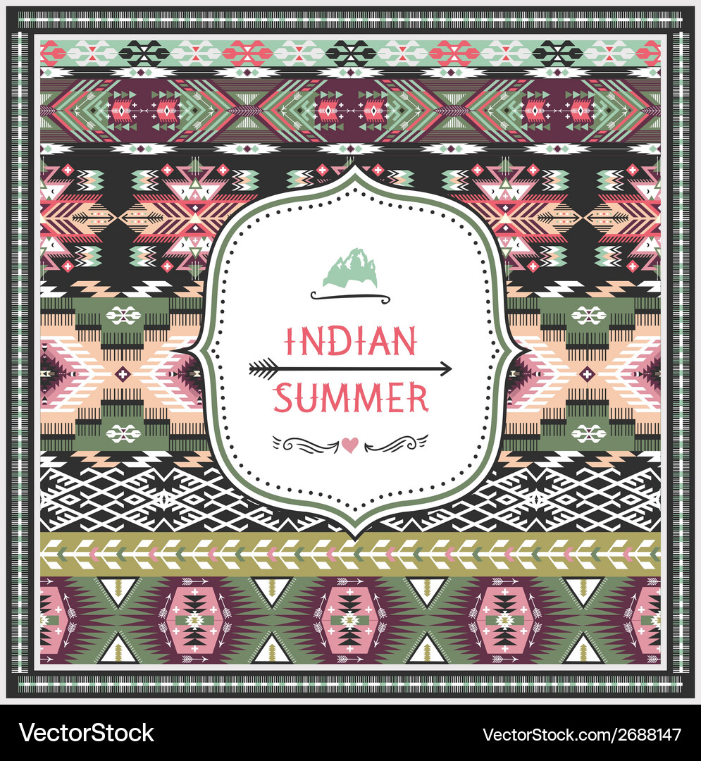 Ethnic print pattern background Vector Image