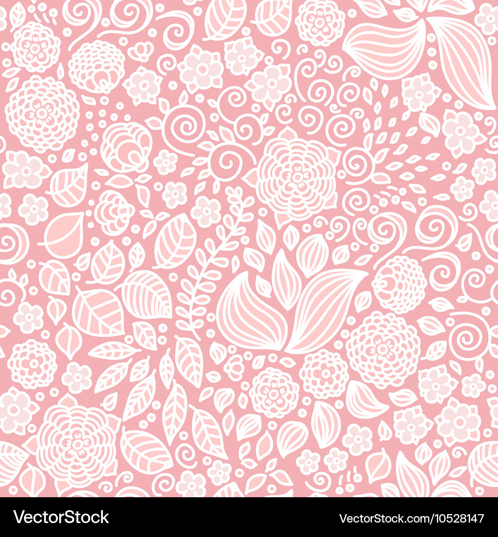Floral doodle wallpaper seamless pattern Vector Image