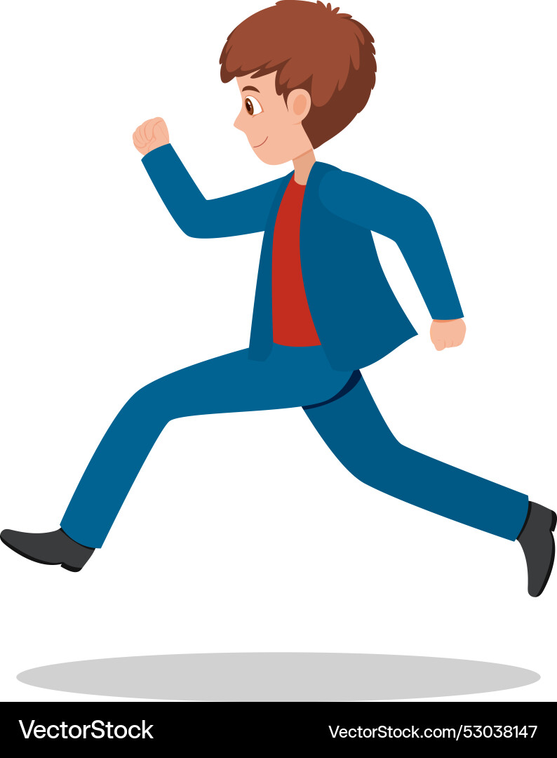 Man in suit running with determination vector image