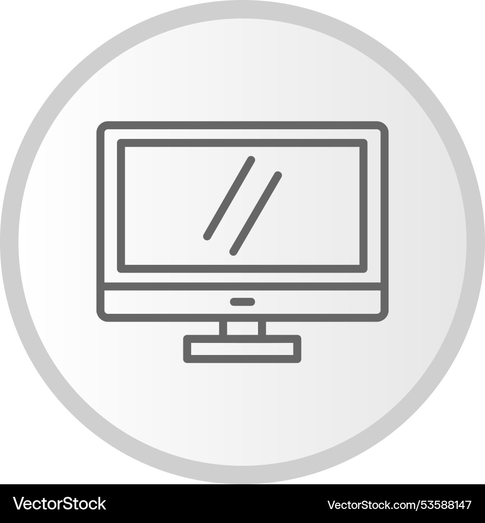 Monitor display line circle grey icon Vector Image