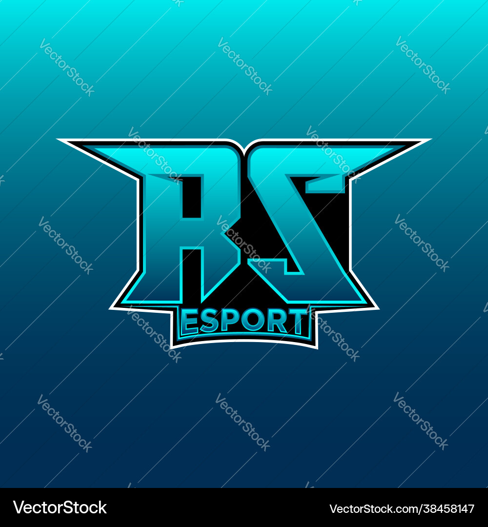 Rs initial gaming logo esports geometric designs Rs initial gaming logo esports geometric designs Vector Image