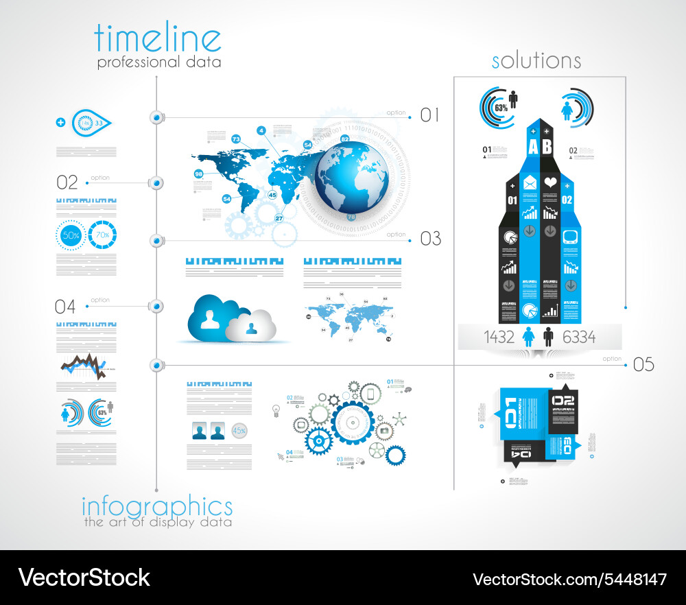 Timeline to display your data with infographic vector image