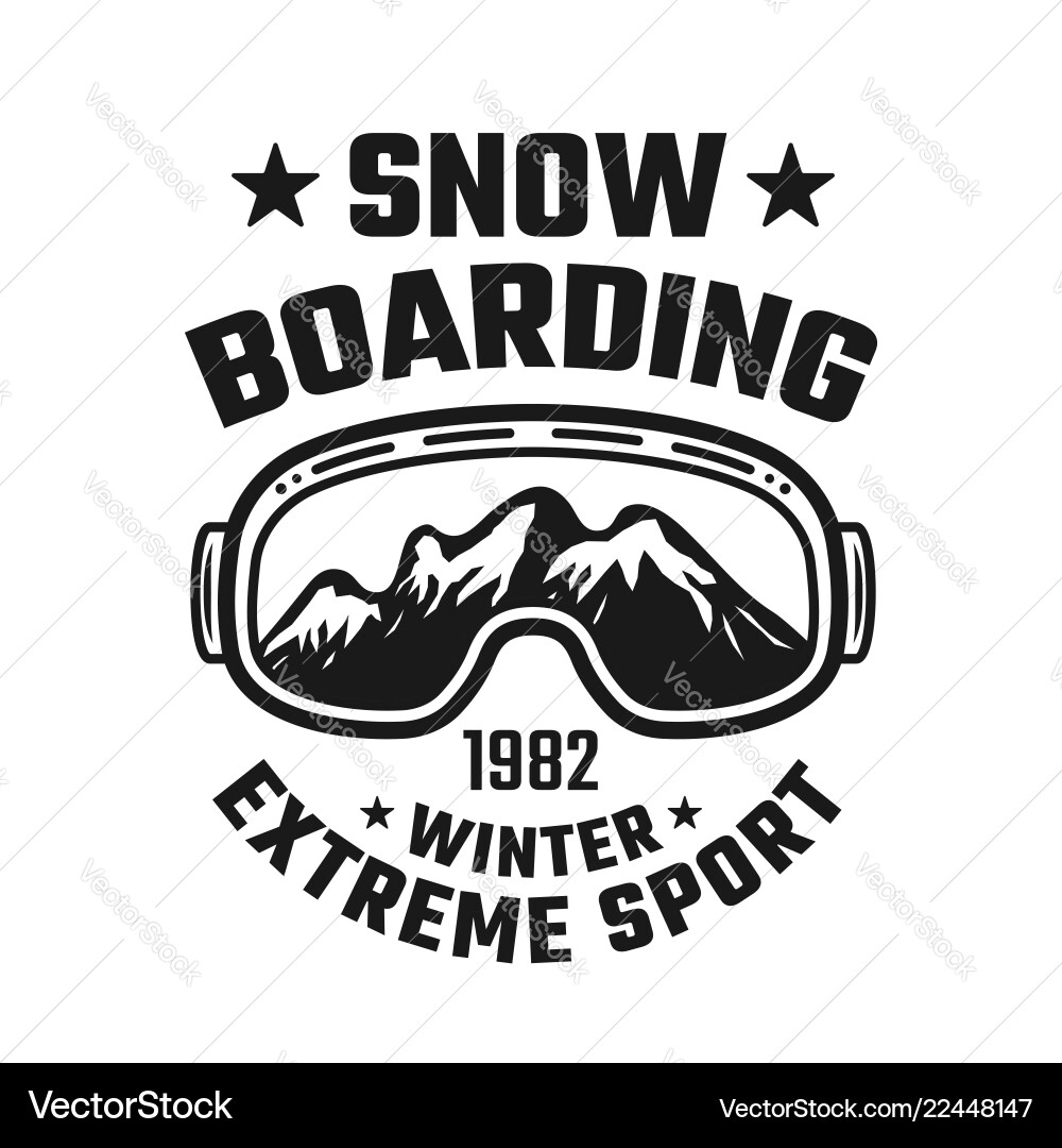 Vintage Snowboarding Emblem Vector Image