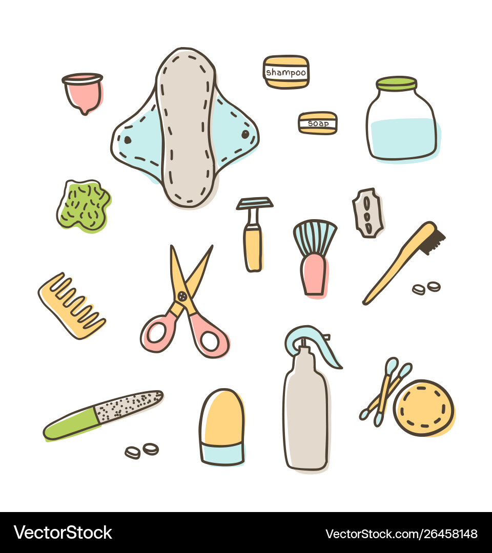 Big set zero waste elements Royalty Free Vector Image