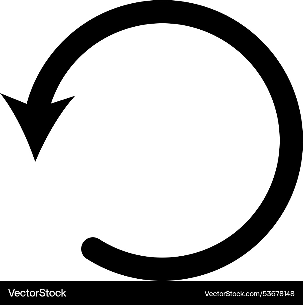 Black round sync refresh or webpage reload arrow Black round sync refresh or webpage reload arrow vector image