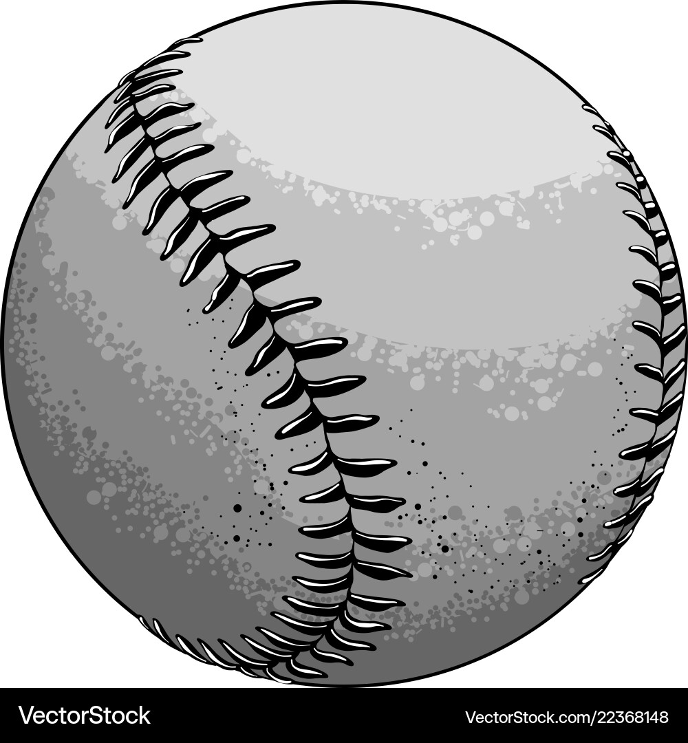 Hand drawn sketch baseball ball in black and white vector image