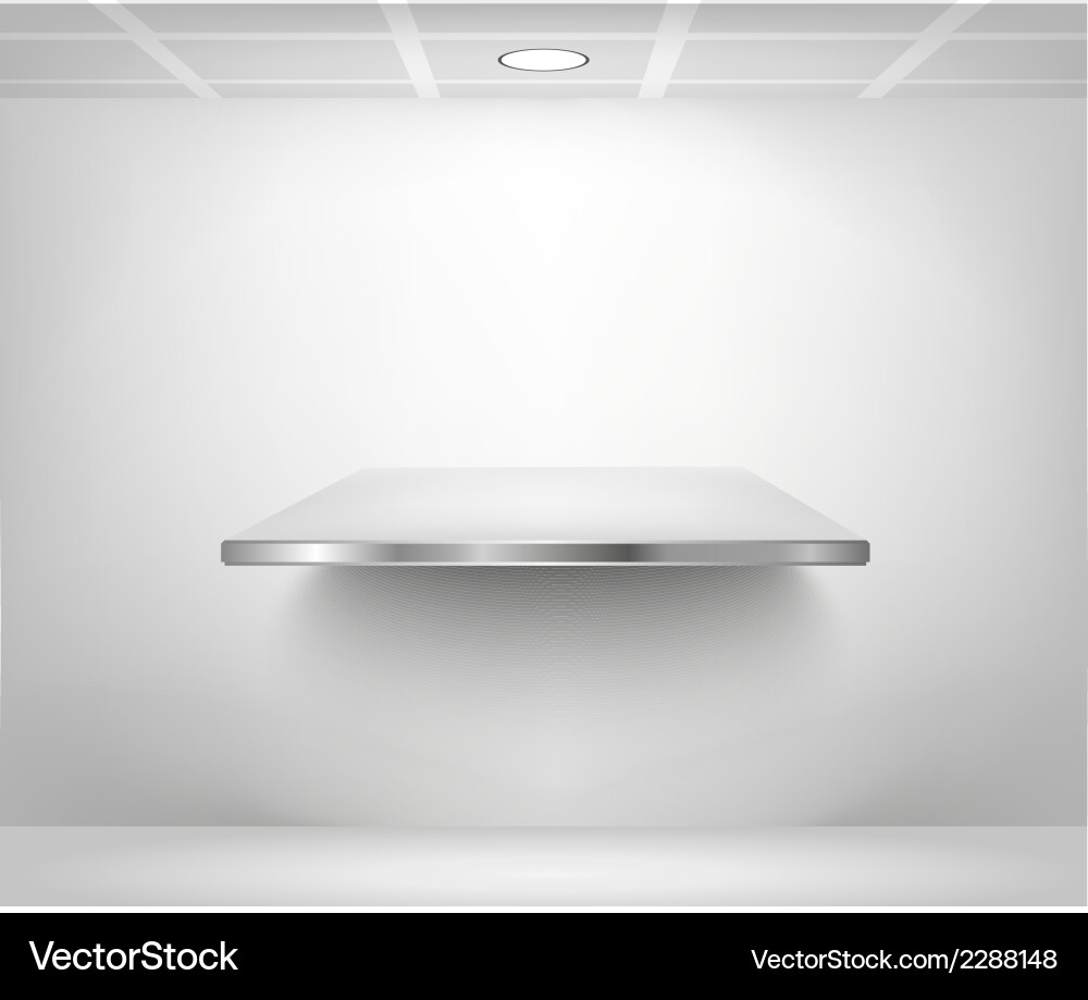 Isolated empty shelf for exhibit vector image