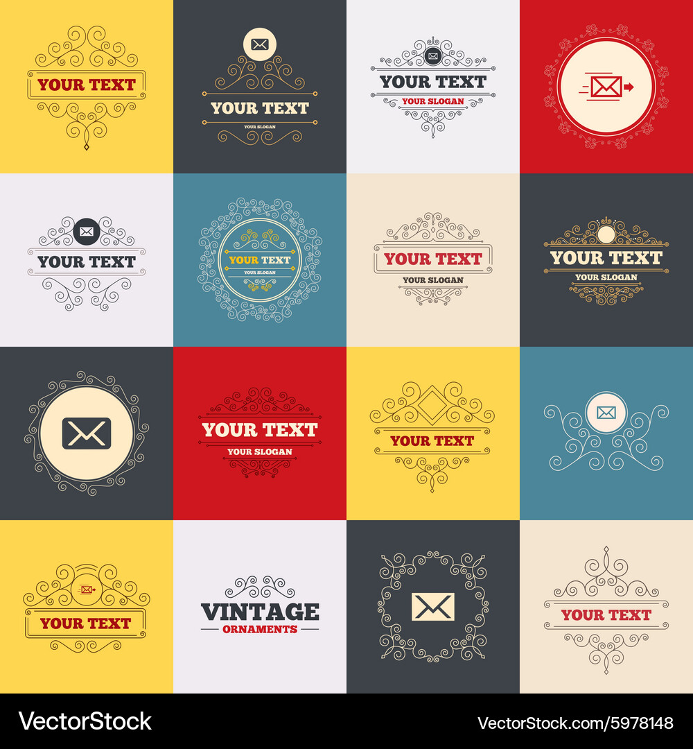 Mail envelope icons message symbols Vector Image