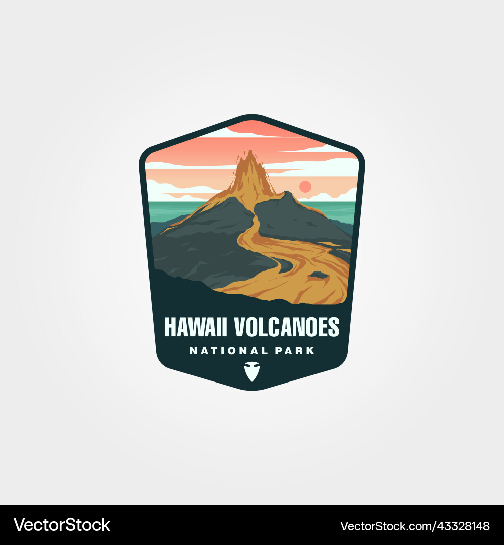 Mauna Loa Volcano Sticker Vector Image