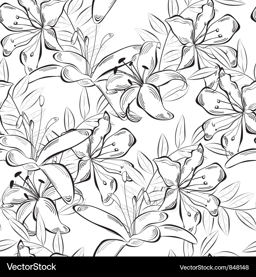 Monochrome seamless wallpaper Vector Image