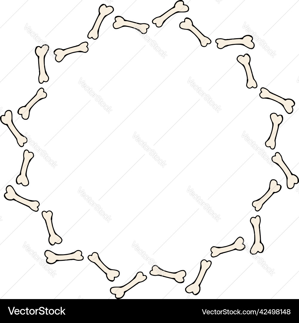 Round frame with little bones image Round frame with little bones image Vector Image