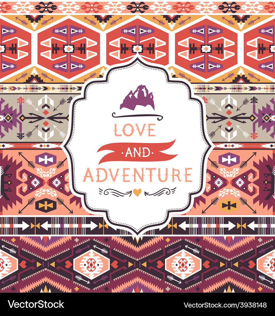 Seamless aztec pattern with geometric elements Vector Image