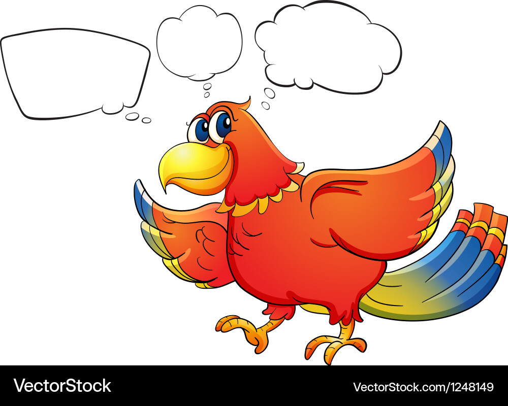 A colorful bird with empty callouts Vector Image