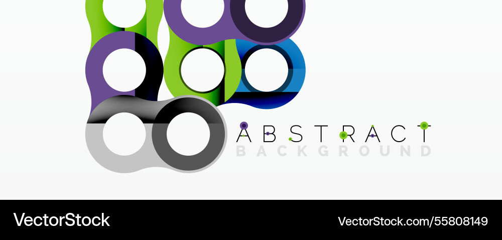 Abstract composition with intertwined circular Vector Image
