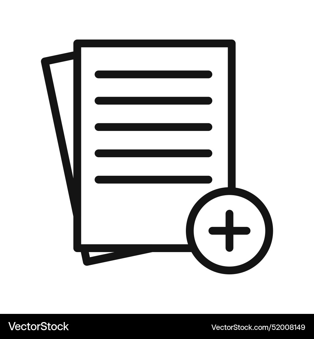 Add document icon ideal for file management Add document icon ideal for file management vector image