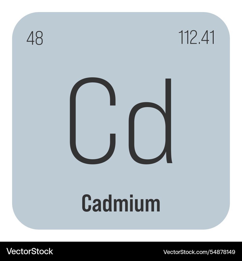 Cadmium cd periodic table element Cadmium cd periodic table element vector image
